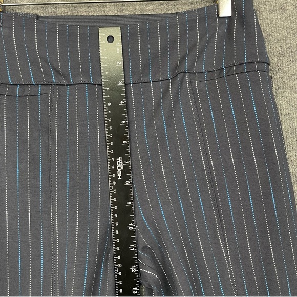 Betabrand Pants Womens Medium Petite MP Blue Pinstripe‎ Pull On Stretch Panel - Picture 5 of 9
